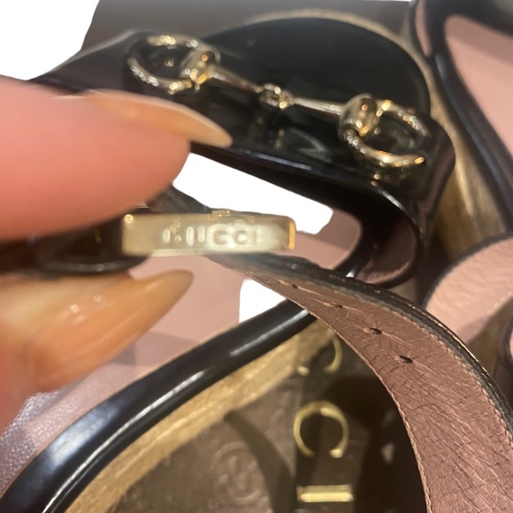 Gucci Platform Black Leather Espadrilles Summer Sandals Size 40.5 / Women’s 10.5 - Picture 11 of 12